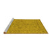 Sideview of Machine Washable Oriental Yellow Traditional Rug, wshurb1000yw