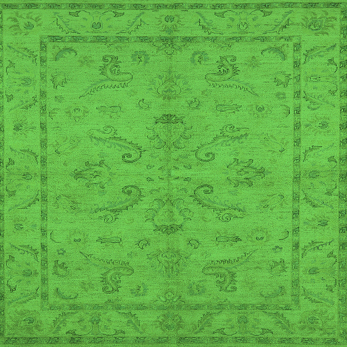 Square Oriental Green Traditional Rug, urb1000grn