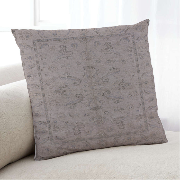 Lifestyle Image of Mid-Century Modern Urban Square Rose Dust Purple Throw Pillow, 18 inch by 18 inch, pwurb1000
