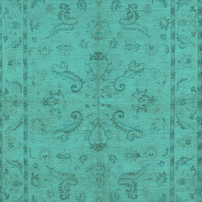 Machine Washable Oriental Turquoise Traditional Area Rugs, wshurb1000turq