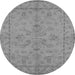 Round Oriental Gray Traditional Rug, urb1000gry