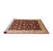 Sideview of Machine Washable Industrial Modern Tomato Red Rug, wshurb1001