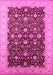 Machine Washable Oriental Pink Traditional Rug, wshurb1001pnk