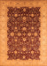 Machine Washable Oriental Orange Traditional Area Rugs, wshurb1001org