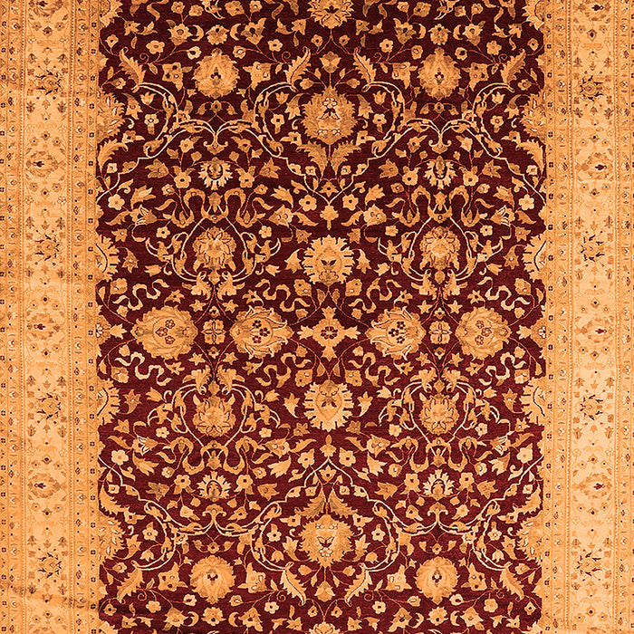 Machine Washable Oriental Orange Traditional Area Rugs, wshurb1001org