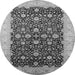 Round Oriental Gray Traditional Rug, urb1001gry