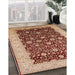 Mid-Century Modern Red Oriental Rug in Family Room, urb1001