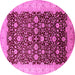 Round Oriental Pink Traditional Rug, urb1001pnk