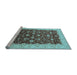 Sideview of Machine Washable Oriental Light Blue Traditional Rug, wshurb1001lblu