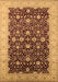 Machine Washable Oriental Brown Traditional Rug, wshurb1001brn