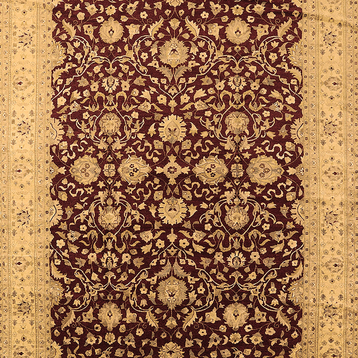 Machine Washable Oriental Brown Traditional Rug, wshurb1001brn