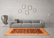 Machine Washable Oriental Orange Traditional Area Rugs in a Living Room, wshurb1001org