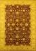 Machine Washable Oriental Yellow Traditional Rug, wshurb1001yw