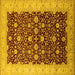 Square Oriental Yellow Traditional Rug, urb1001yw