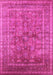 Machine Washable Oriental Pink Industrial Rug, wshurb1002pnk