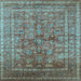 Square Oriental Light Blue Industrial Rug, urb1002lblu