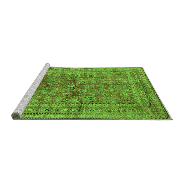 Sideview of Machine Washable Oriental Green Industrial Area Rugs, wshurb1002grn