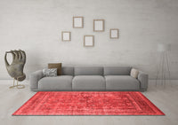 Machine Washable Oriental Red Industrial Rug, wshurb1002red