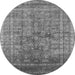 Round Oriental Gray Industrial Rug, urb1002gry