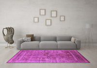 Machine Washable Oriental Purple Industrial Rug, wshurb1002pur