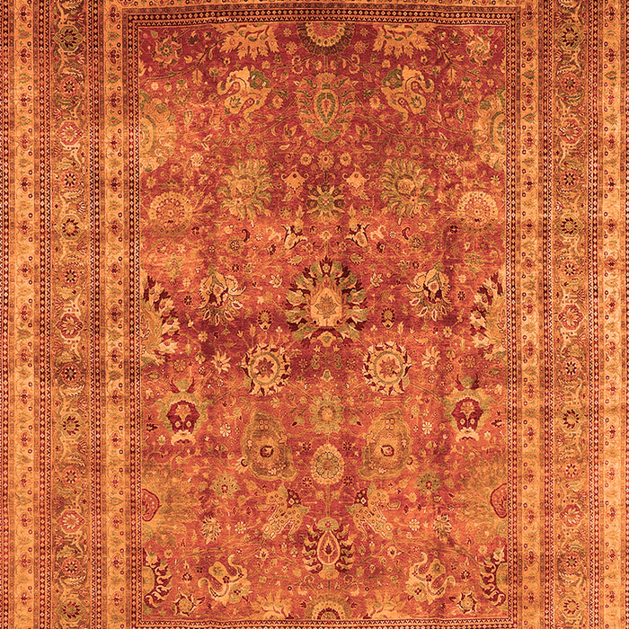 Machine Washable Oriental Orange Industrial Area Rugs, wshurb1002org