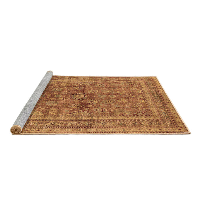 Sideview of Machine Washable Oriental Brown Industrial Rug, wshurb1002brn