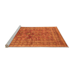 Sideview of Machine Washable Oriental Orange Industrial Area Rugs, wshurb1002org