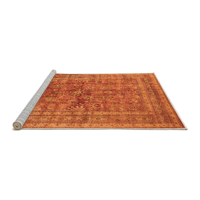Sideview of Machine Washable Oriental Orange Industrial Area Rugs, wshurb1002org