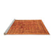 Sideview of Machine Washable Oriental Orange Industrial Area Rugs, wshurb1002org