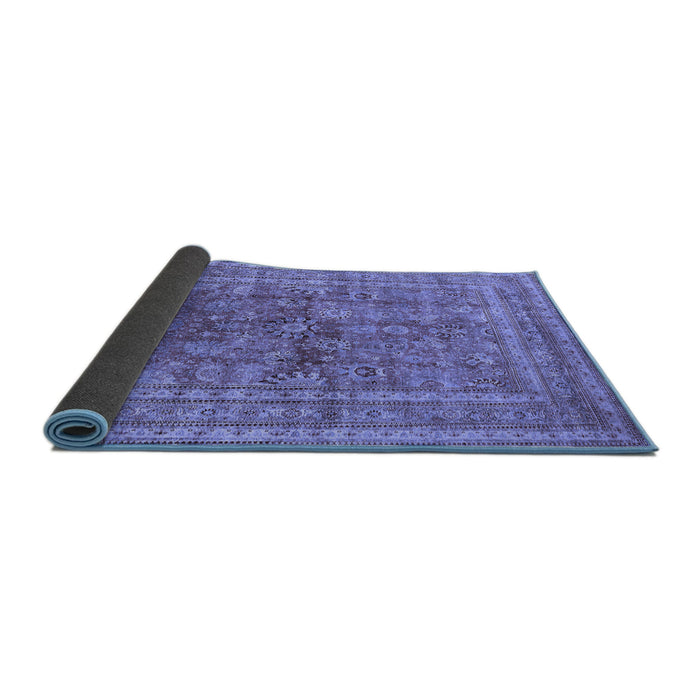 Sideview of Oriental Blue Industrial Rug, urb1002blu