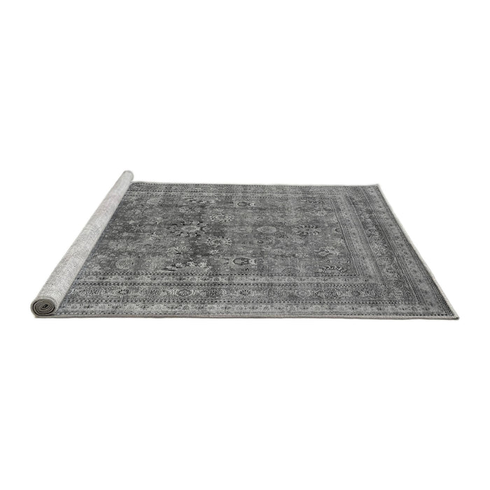 Sideview of Machine Washable Oriental Gray Industrial Rug, wshurb1002gry