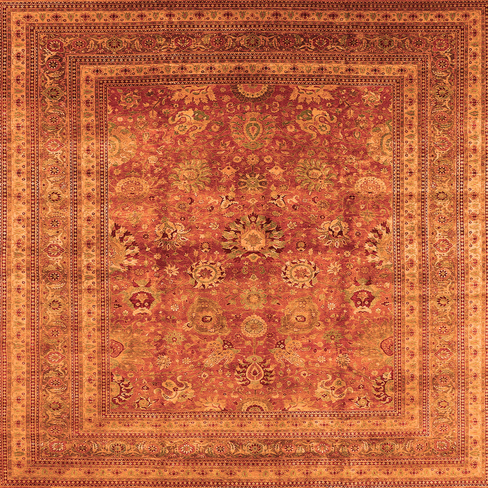 Square Oriental Orange Industrial Rug, urb1002org