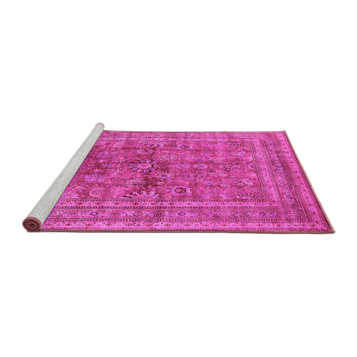 Sideview of Machine Washable Oriental Pink Industrial Rug, wshurb1002pnk