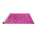 Sideview of Machine Washable Oriental Pink Industrial Rug, wshurb1002pnk