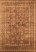 Machine Washable Oriental Brown Industrial Rug, wshurb1002brn