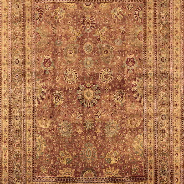 Machine Washable Oriental Brown Industrial Rug, wshurb1002brn