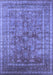 Machine Washable Oriental Blue Industrial Rug, wshurb1002blu