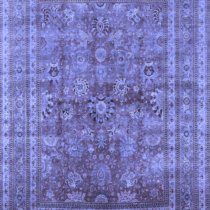 Machine Washable Oriental Blue Industrial Rug, wshurb1002blu