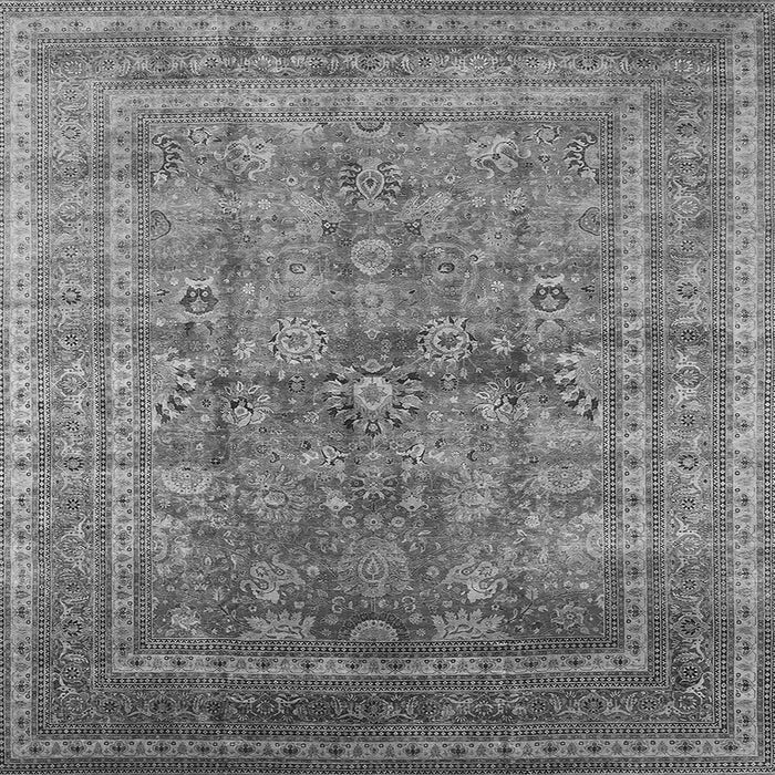Square Machine Washable Oriental Gray Industrial Rug, wshurb1002gry
