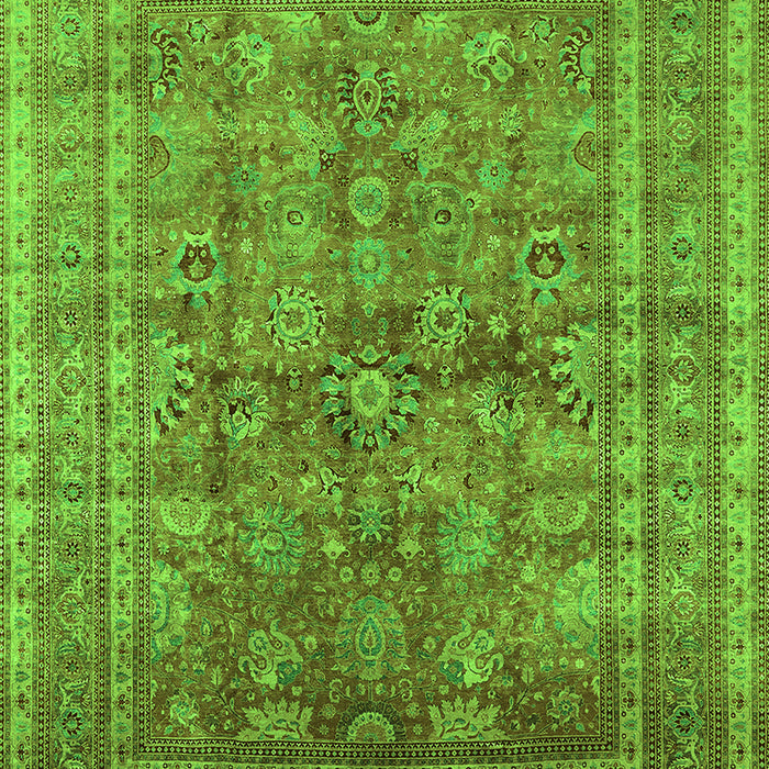Machine Washable Oriental Green Industrial Area Rugs, wshurb1002grn