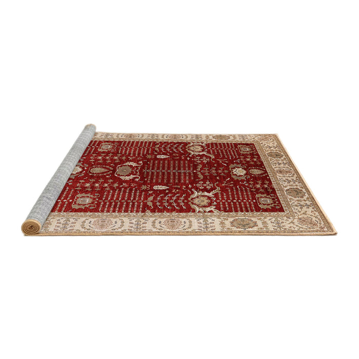 Sideview of Machine Washable Industrial Modern Red Rug, wshurb1003