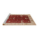 Sideview of Machine Washable Industrial Modern Red Rug, wshurb1003