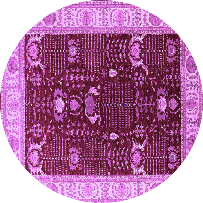 Round Oriental Purple Industrial Rug, urb1003pur