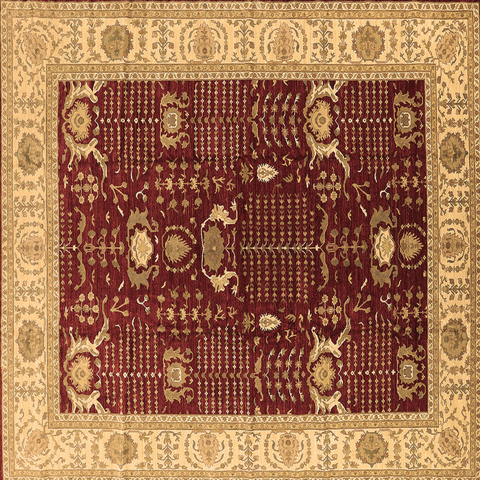 Square Oriental Brown Industrial Rug, urb1003brn