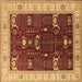 Square Oriental Brown Industrial Rug, urb1003brn