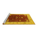 Sideview of Machine Washable Oriental Yellow Industrial Rug, wshurb1003yw