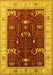 Machine Washable Oriental Yellow Industrial Rug, wshurb1003yw