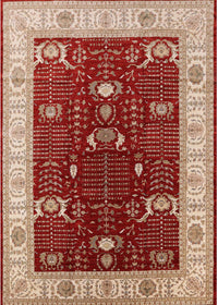 Machine Washable Industrial Modern Red Rug, wshurb1003