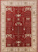 Machine Washable Industrial Modern Red Rug, wshurb1003