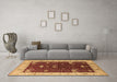 Machine Washable Oriental Brown Industrial Rug in a Living Room,, wshurb1003brn